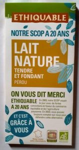 Ethiquable Chocolat lait nature tendre et fondant — MS Bhai Bhai Enterprise