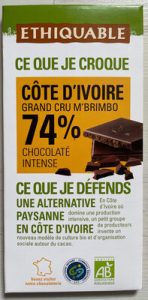 Ethiquable Chocolat noir 74% Côte d'Ivoire — MS Bhai Bhai Enterprise