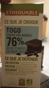 ETHIQUABLE Togo grand cru akebou 76% — MS Bhai Bhai Enterprise