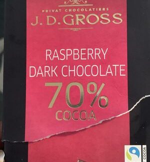 J. D. GROSS Шоколад с 6% парченца малини — MS Bhai Bhai Enterprise